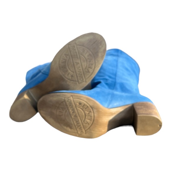 Zopato Hand Made Italian Suede Tall Boots Colbalt Blue - Picture 9 of 10